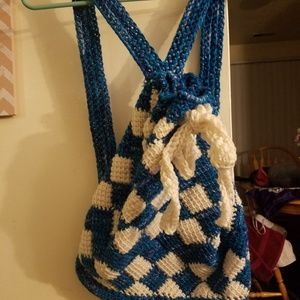 Crochet hobo backpack
